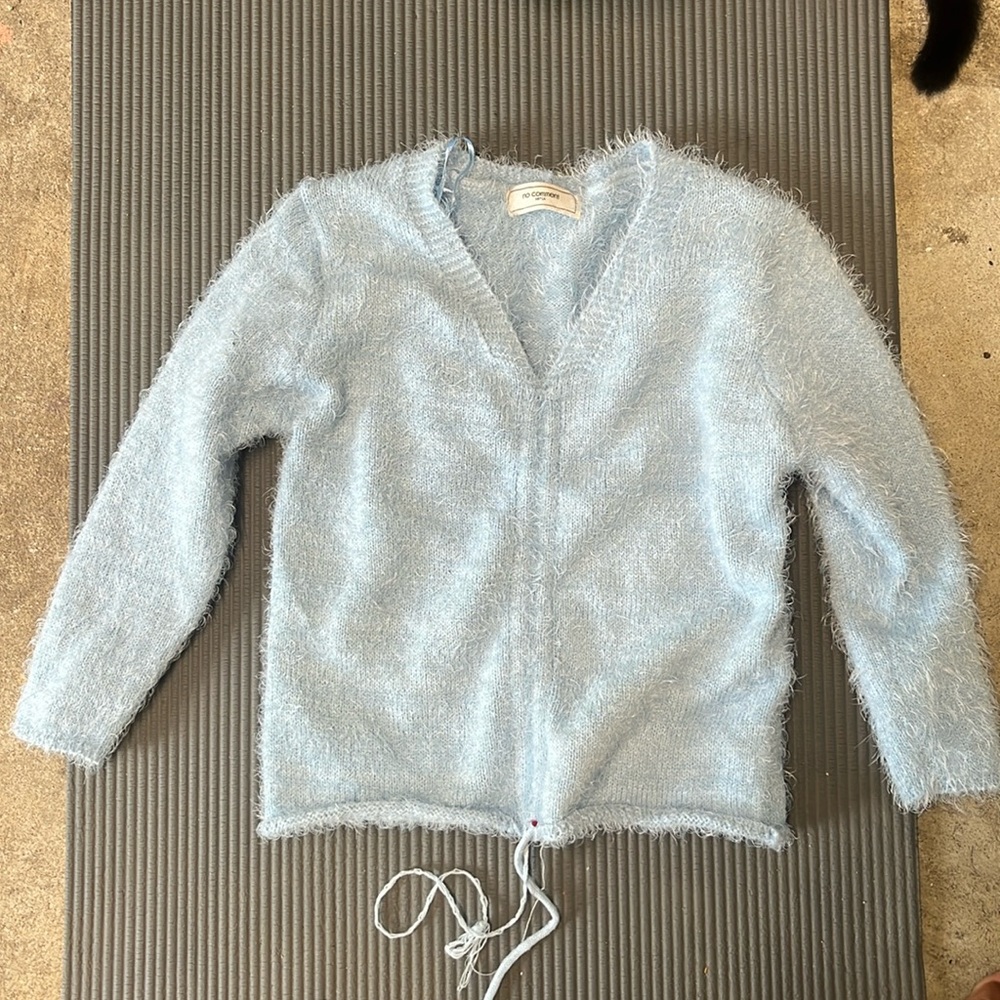 Blue v neck top